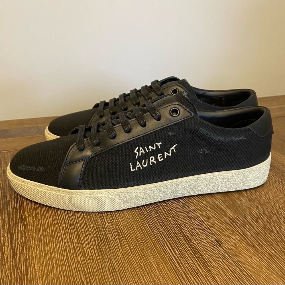 Saint Laurent court classic embroidered sneakers